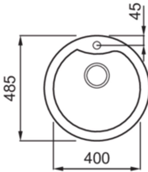 купить Мойка кухонная Elleci EGO ROUND (Ø485 mm) 59 antracite в Кишинёве 