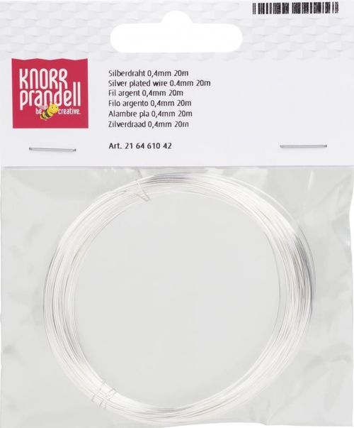 cumpără Set de creație Knorr Prandell Sârmă placata cu argint pentru bijuterii 20 m Ø 0,4 mm în Chișinău 
