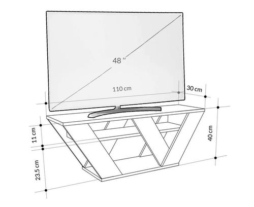 cumpără Comodă TV Trendy Pipralla, Antracit 110x40x30cm în Chișinău 