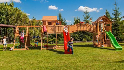 купить Детская площадка Fungoo Maxi Set SPIDER LAND (My_Space_XL Fortress Toybox Rainbow Spider+) teak painted в Кишинёве 