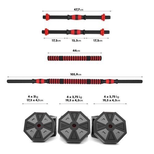 купить Гантель HMS 5568 Set gantere si bare 30kg SGC30 (17-57-031) в Кишинёве 