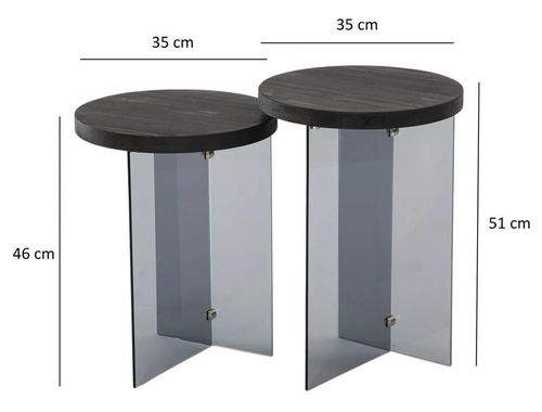 cumpără Măsuţă cafea Trendy Serenity 2, Antracit, Gri inchis, set în Chișinău 