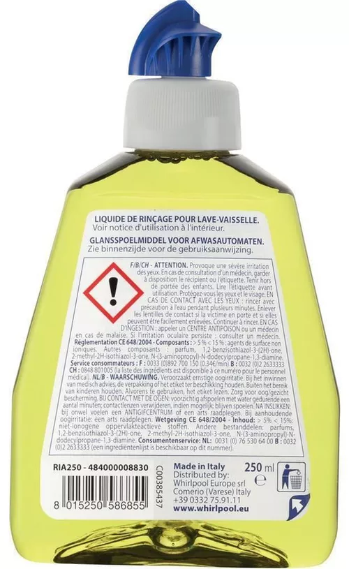 cumpără Detergent mașina de spălat vase Whirlpool 8832/8831 Ополаскиватель для посудомоечных машин 250 мл în Chișinău 