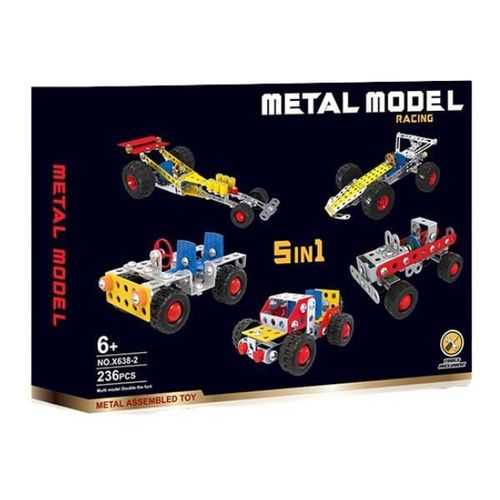 купить Конструктор Essa X638-2 Set de construcție metalic 5în1, Mașini sportive, 236elem в Кишинёве 