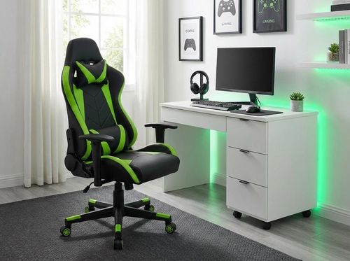 cumpără Fotoliu de birou Fabrik Home Game Black, Зеленый în Chișinău 