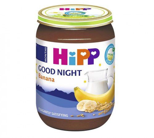 Piure HIPP Noapte Buna Gris cu lapte si banane (4+ luni) 190 g 