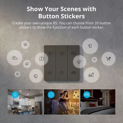 купить Выключатель электрический Sonoff Wireless SwitchMan R5 Scene Controller 6 Button, Dim Gray (R5) в Кишинёве 