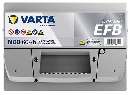 cumpără Acumulator auto Varta 60AH 640A(EN) Terminale 0 (242x175x190) S6 005 EFB (560500064K262) în Chișinău 
