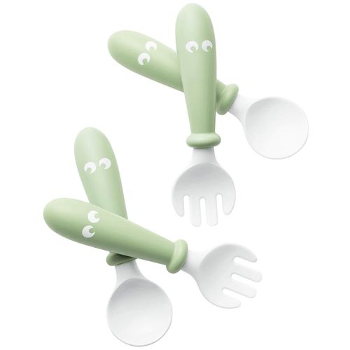 купить Посуда для кормления BabyBjorn 073061A Set lingurite si furculite Powder Green в Кишинёве 
