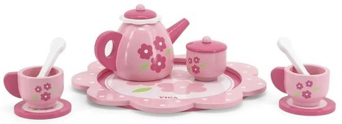 купить Игрушечная кухня и посуда Viga 44543 Veselă din lemn Set de ceai в Кишинёве 