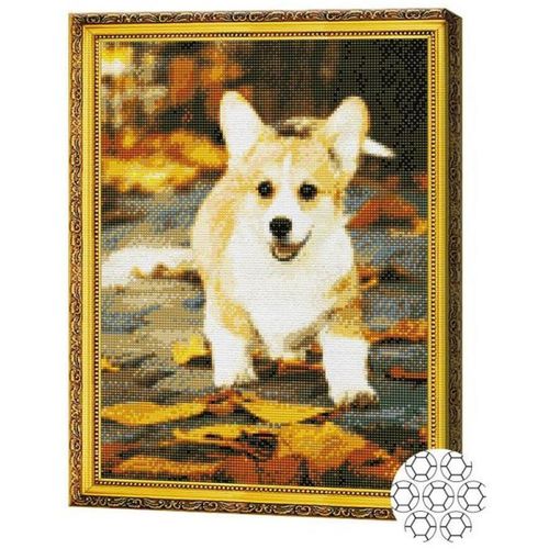купить Картина по номерам Art Gallery GA83095 Mozaic cu diamante Corghi drăguț 40x50cm в Кишинёве 