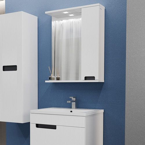 купить Зеркало для ванной Bayro Positano 600x750 правый белый мат в Кишинёве 