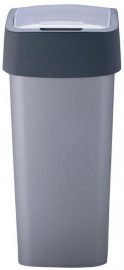 купить Урна для мусора Curver 186181 Flip Bin 50 L Silver в Кишинёве 
