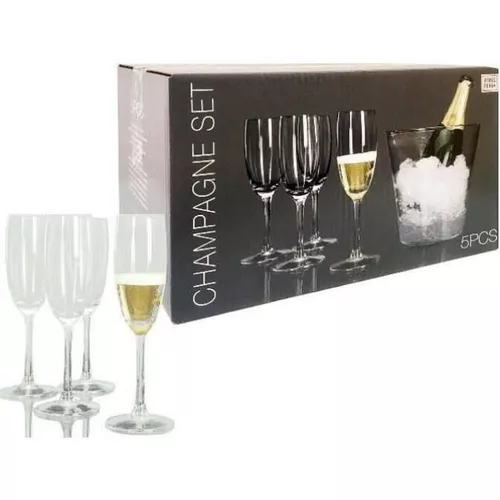 купить Посуда для напитков Promstore 39496 Набор ведро для льда и 4 бокала для шампанского Atmosfera в Кишинёве 