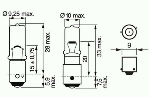 cumpără Lampă auto Bosch H6W Pure Light 12V 6W BAX9s (carton) (1987302232) în Chișinău 