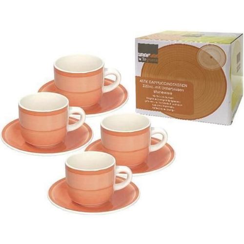 купить Набор посуды Promstore 39447 Набор чашек 4шт 220ml для чая с блюдцами Gypsy Orange в Кишинёве 