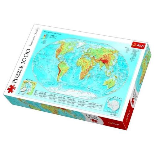 купить Головоломка Trefl 10463 Puzzles - 1000 - Physical map of the world в Кишинёве 