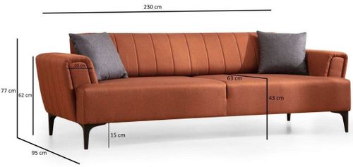 купить Диван Trendy Hamlet Tigla Rosie (3 locuri) в Кишинёве 