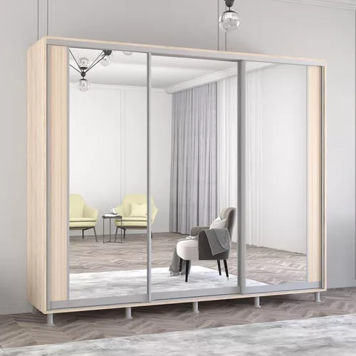 купить Шкаф Mobildor-Lux Aron uși glisante din PAL cu oglindă vertical (260x60x200H cm) Sonoma в Кишинёве 