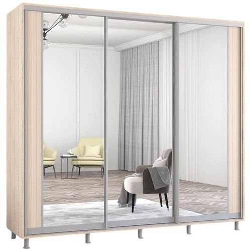 купить Шкаф Mobildor-Lux Aron uși glisante din PAL cu oglindă vertical (240x60x200H cm) Sonoma в Кишинёве 