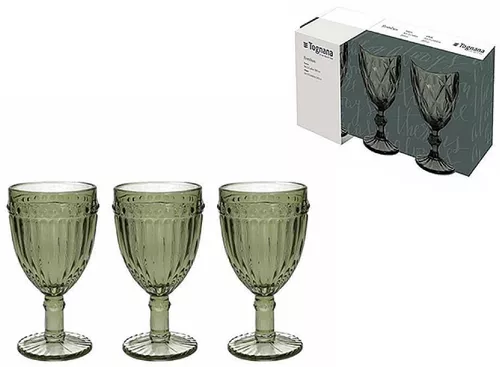 купить Посуда для напитков Tognana 53019 Набор бокалов для вина Dorico 3 шт. 310 мл зеленый в Кишинёве 