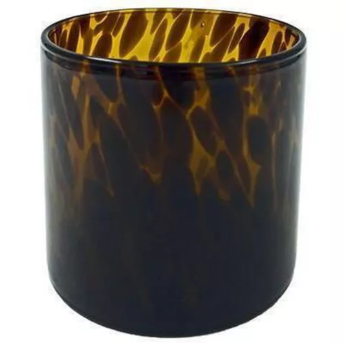 cumpără Lumânare H&S 48219 Подсвечник стеклянный Цилиндр 10x10cm Brown Dots în Chișinău 