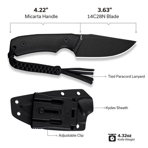 купить Нож походный Civivi C24058B-2 Gander, mâner Micarta, teacă Kydex в Кишинёве 