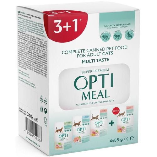 cumpără Hrană pentru animale de companie Optimeal 24231131 pouch Super Premium pentru pisici adulte, sortiment, 3+1/85 g (8 buc. în cutie) în Chișinău 