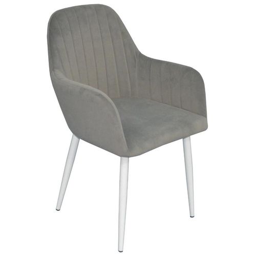 cumpără Scaun Evelin di Costacurta LC-621Wh, Белый Металл/Ткань, Light Grey 52 (velur) în Chișinău 