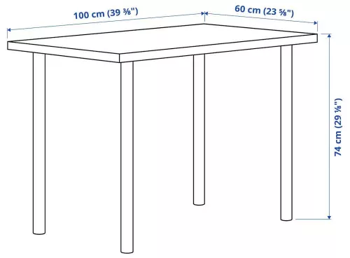 купить Офисный стол Ikea Linnmon/Adils 100x60 (Alb/Negru) в Кишинёве 