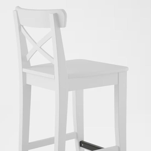 купить Барный стул Ikea Ingolf cu spatar 63cm (Alb) в Кишинёве 