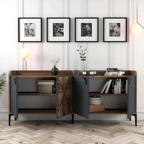 cumpără Casetieră Trendy Venedik, Nuc, Antracit 180x78x35cm în Chișinău 