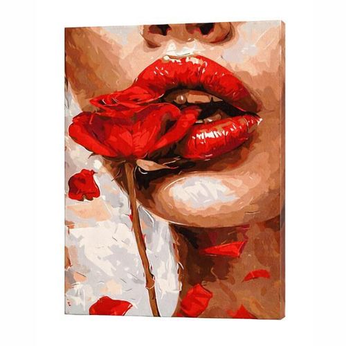 купить Картина по номерам Ideyka KHO5129 40x50cm Eco, Fata cu trandafir в Кишинёве 