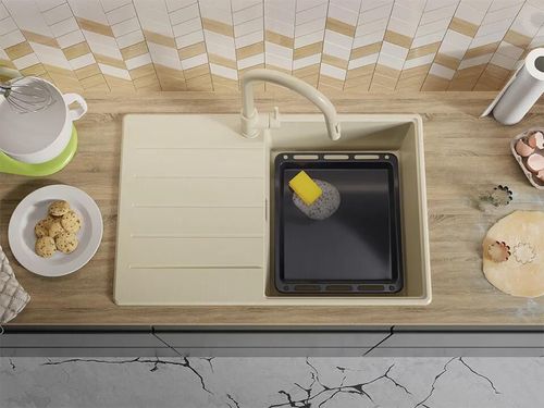 купить Мойка кухонная Primagran Copenhagen 780-50 Top Beige + accesorii 500x780 MKHKB в Кишинёве 