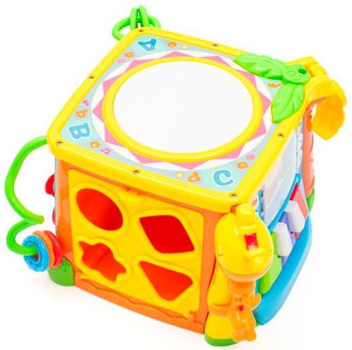 купить Музыкальная игрушка Baby Mix 53211 Двухцветный динамический бубен, желтый в Кишинёве 