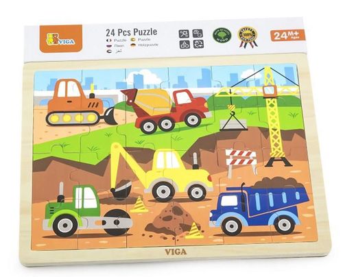 купить Головоломка Viga 51463 24-Piece-Puzzle Construction Vehicles в Кишинёве 