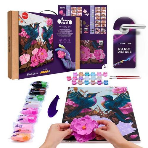 cumpără Set de creație Okto 30012 3D Pictură pe numere cu plastilină ușoară 30×40сm, Colibri îndrăgostiți în Chișinău 