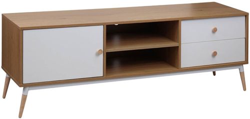 купить Тумба напольная для TV Deco Marani 2 polite 150x40x51H Oak/White в Кишинёве 