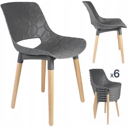 cumpără Scaun Jumi VOR58031 SET 6 Scaune scandinav DAVIS gri în Chișinău 
