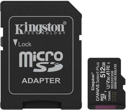 купить Флеш карта памяти SD Kingston SDCS3/512GB, microSD Class10 A1 UHS-I U1 (V10) + SD adapter в Кишинёве 