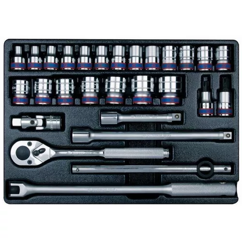 купить Набор ручных инструментов King Tony 9-4328MR набор 1/2" головок 6 гран. 8-32мм принадл. 28 пр. в Кишинёве 