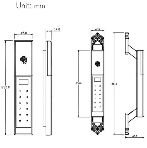 купить Умный дверной замок ArtFlame A168L Courtiard smart lock в Кишинёве 