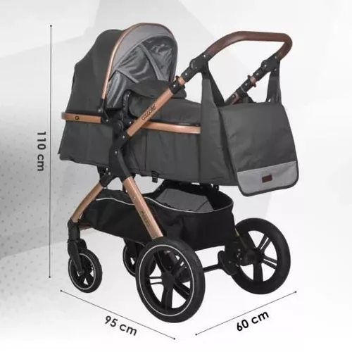 cumpără Сărucior pentru copii Coccolle Melora Diamond Black, 3in1 cu landou transformabil în Chișinău 