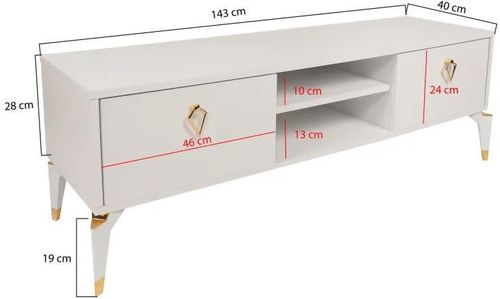 купить Тумба напольная для TV Trendy Posh Alb, 143x47x40cm (GTR000228) в Кишинёве 
