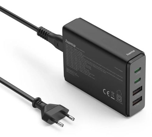 купить Зарядное устройство сетевое Hama 201979 4-Port USB Charging GaN 2xUSB-C 2xUSB-A PD 65W в Кишинёве 