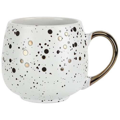 купить Чашка Promstore 26522 Кружка металлическая с крапинками 400 мл, горошек, белая в Кишинёве 