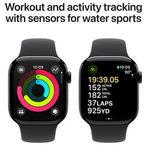 cumpără Ceas inteligent Apple Watch Series 10 GPS 42mm Jet Black Aluminium Case with Black Sport Band - M/L MWWF3 în Chișinău 