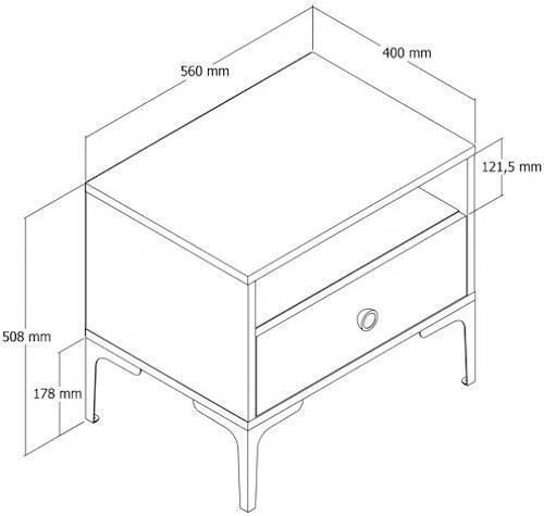 cumpără Noptieră Trendy Lizbon-530, Nuc, Alb, 56x50x40cm (GTR001517) în Chișinău 