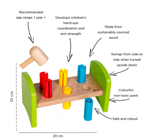 Деревянная игрушка с молотком Classic World 5000 