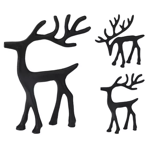 cumpără Decor Promstore 16302 Statueta Cerb 13x17cm, negru, metal în Chișinău 
